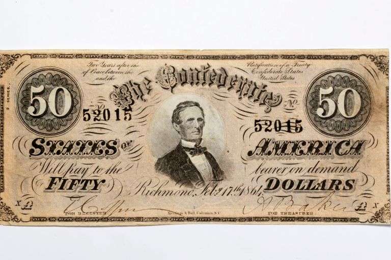 $ 50 Feb 17 1864 Series CSA Note