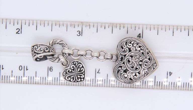 Sterling Silver Double Heart Dangle Pendant