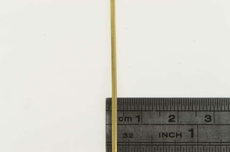 14K Yellow Gold 1.0mm Squared Vintage Snake Chain Fancy Necklace