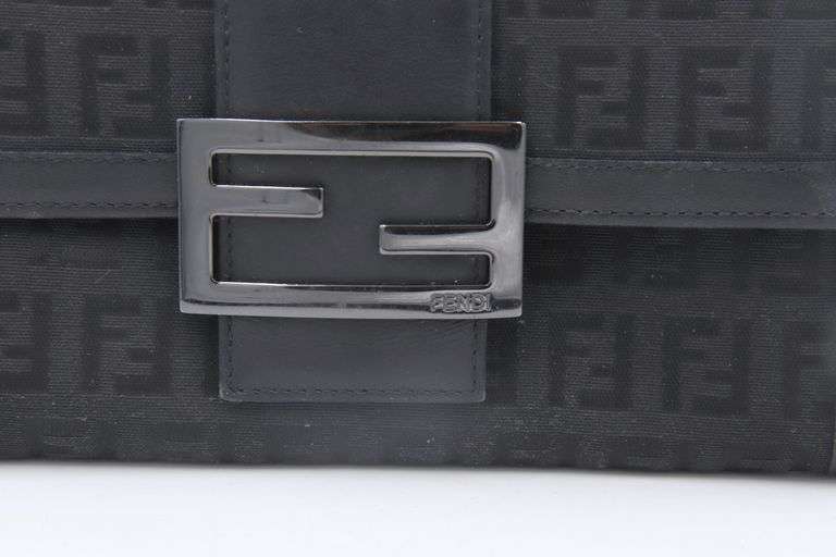Preowned Fendi Canvas Monogram Black Wallet