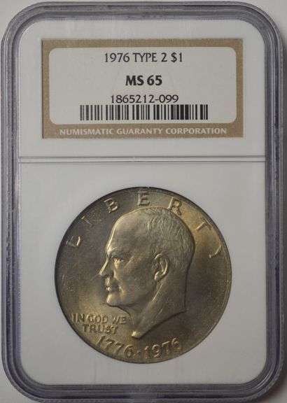 1976 Type 2 Eisenhower Dollar NGC MS65