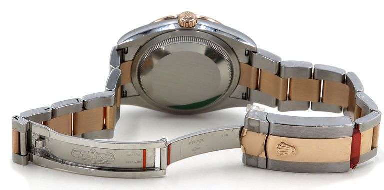 Rolex Datejust Two-Tone 126281, 36mm, Black Diamond Dial, 18K Rose Gold & Steel W/ Box
