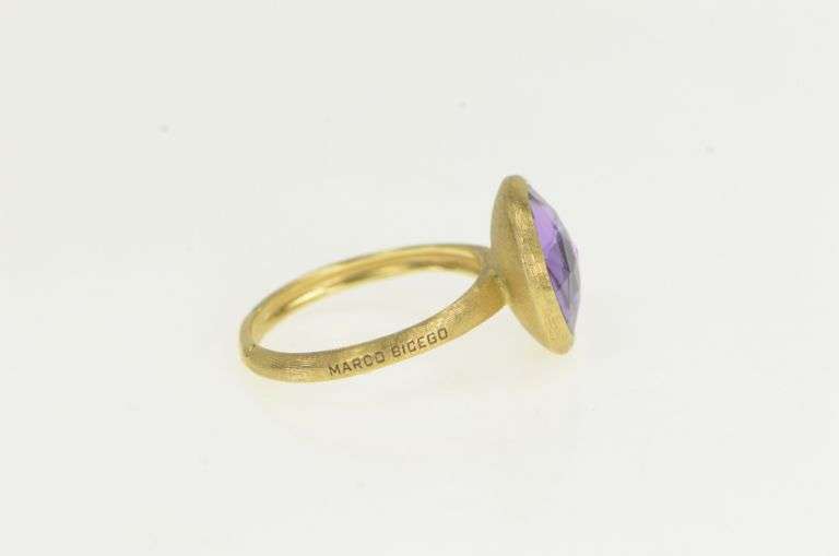 18K Yellow Gold Marco Bicego Jaipur Amethyst Stackable Ring