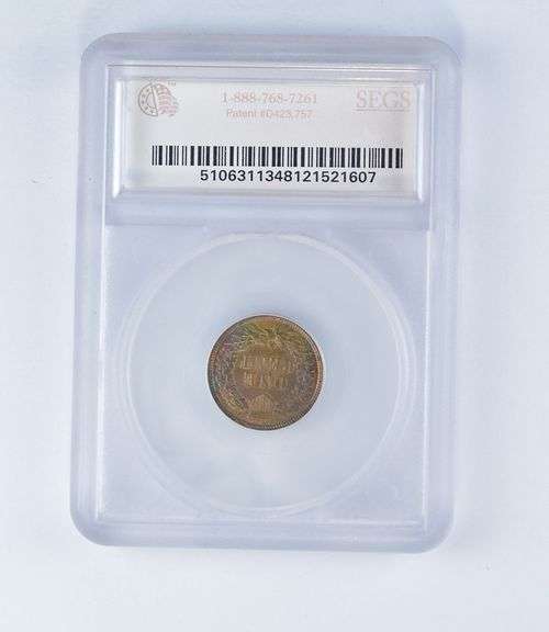 MS63 RB 1895/5 Indian Head Cent - Graded SEGS