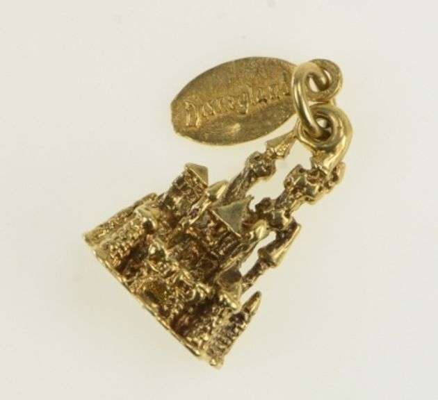 14K Yellow Gold Disneyland Ornate Magic Castle Souvenir Charm/Pendant