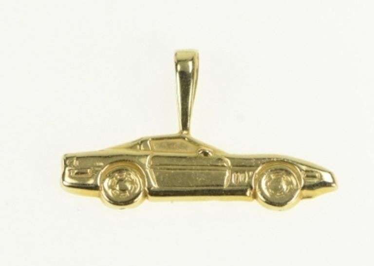 14K Yellow Gold Chevy C4 Corvette Vintage Sports Car 80s Charm/Pendant
