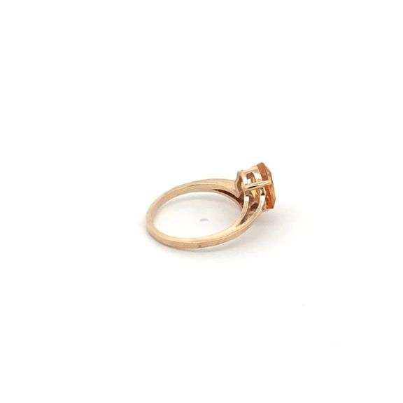 10K Yellow Gold 1960s' Retro Citrine Heart Love Symbol Ring