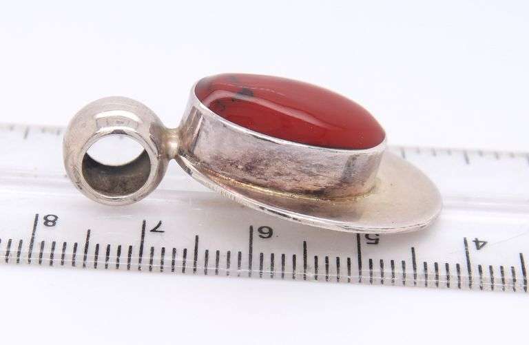 Vintage 925 Sterling Silver Mexico Ameber Pendant