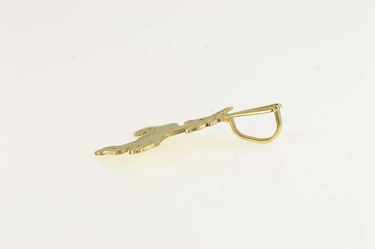 14K Yellow Gold Diamond Cut Unicorn Unique Symbol Charm/Pendant