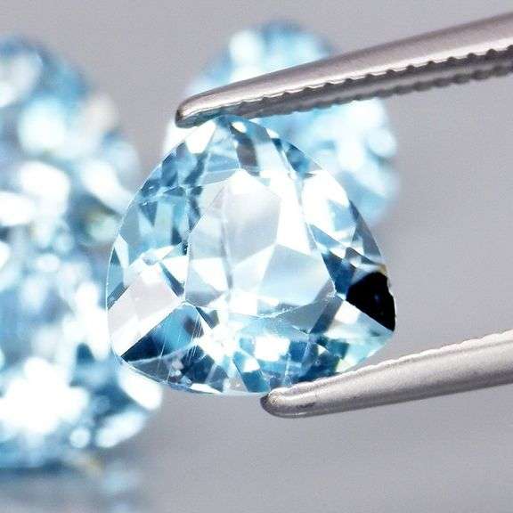 Matched! 4 piece 8.59ct full fire sky blue Topaz set