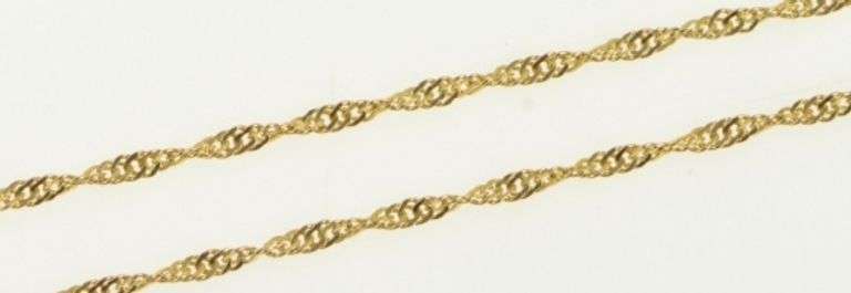 14K Yellow Gold 1.2mm Rolling Chain Link Vintage Simple Necklace