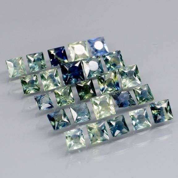 Heated only! 2.94ct princess cut Australian Sapphire set