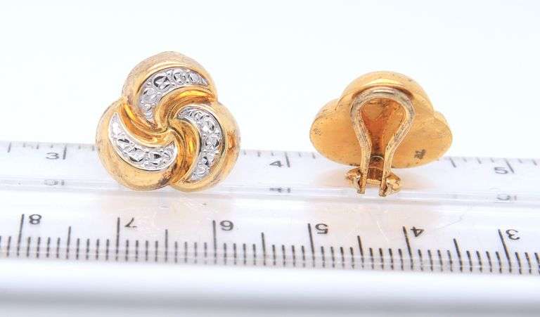 925 Sterling Silver 3 Half Moon Cubic Zirconia Earrings