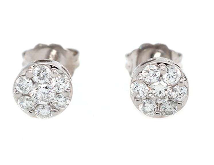 0.33ctw Diamond Cluster Stud Earrings in 14K