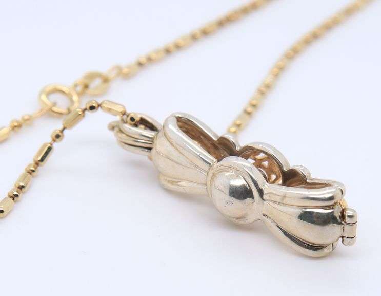 925 Sterling Silver Danecraft Pendant on Italian Beaded Silver Chain Necklace