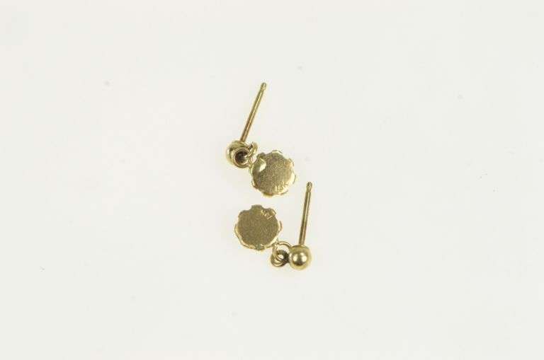 14K Yellow Gold Natural Opal Vintage Dangle Statement Stud Earrings