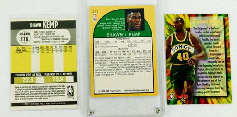 3 Shawn Kemp Basketball Cards