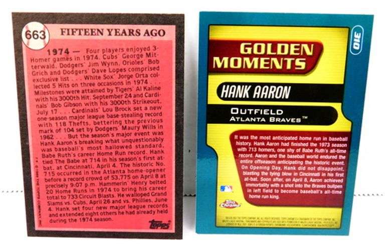 2 Hank Aaron Topps Baseball Cards