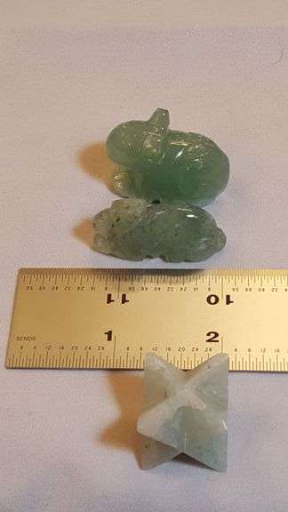 Natural Aquamarine 3 Piece Hand Carved Figurines