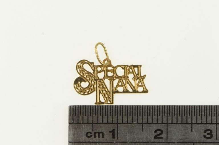 14K Yellow Gold Special Nana Word Cut Out Mother's Day Charm/Pendant