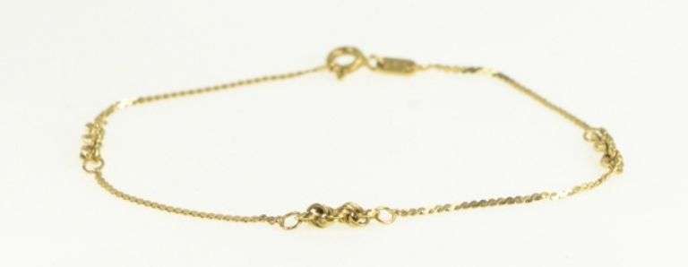 14K Yellow Gold Serpentine Rope Knot Chain Vintage Charm/Pendant