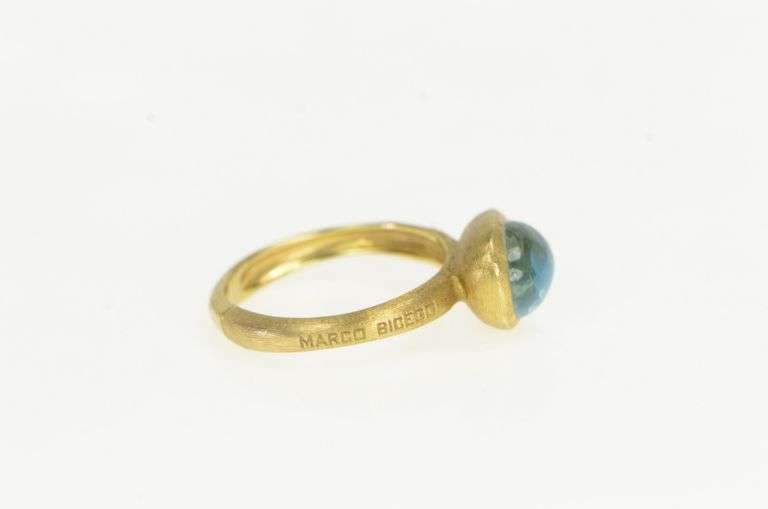 18K Yellow Gold Marco Bicego Jaipur Blue Topaz Stackable Ring