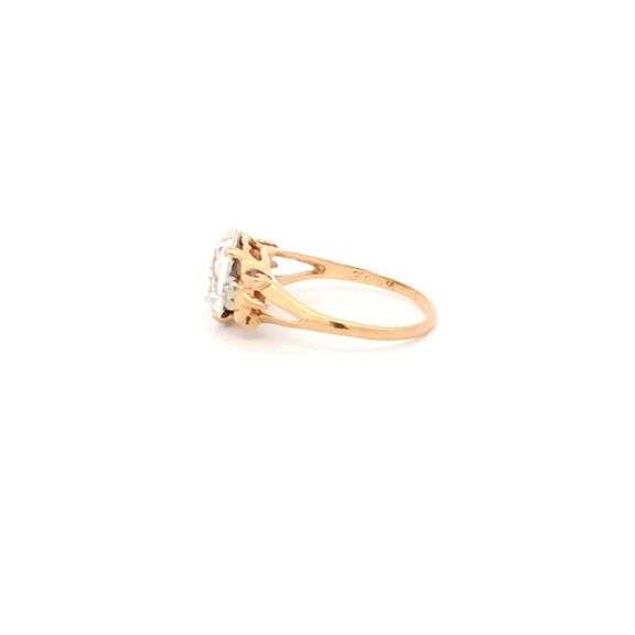 10K Yellow Gold 1940's Emerald Cut CZ Travel Engagement Ring