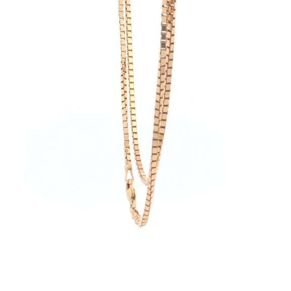 10K Yellow Gold 1.5mm Thick Box Link Classic Square Chain Necklace