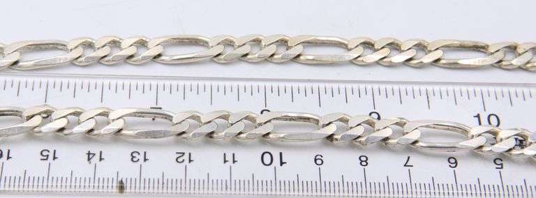 Italian 925 Sterling Silver Heavy Figaro Chain Necklace