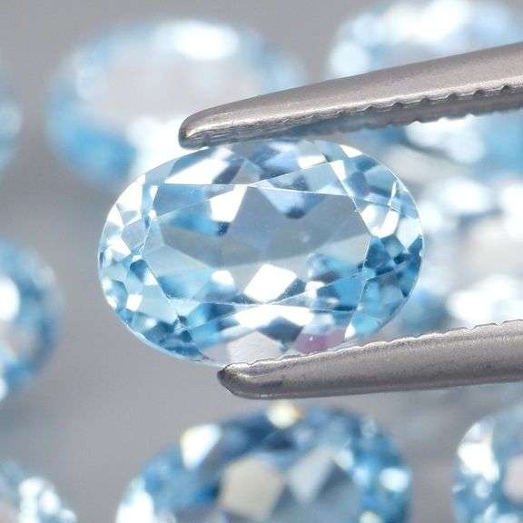 Matched! 9 piece 8.88ct full fire sky blue Topaz set