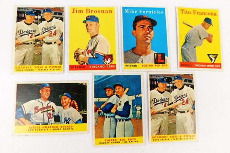 7 Topps 1958 Baseball Cards