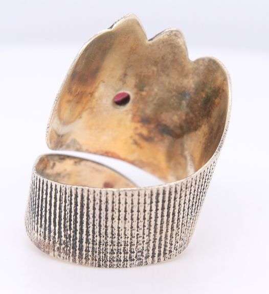 925 Sterling Silver Garnet Crown Ring