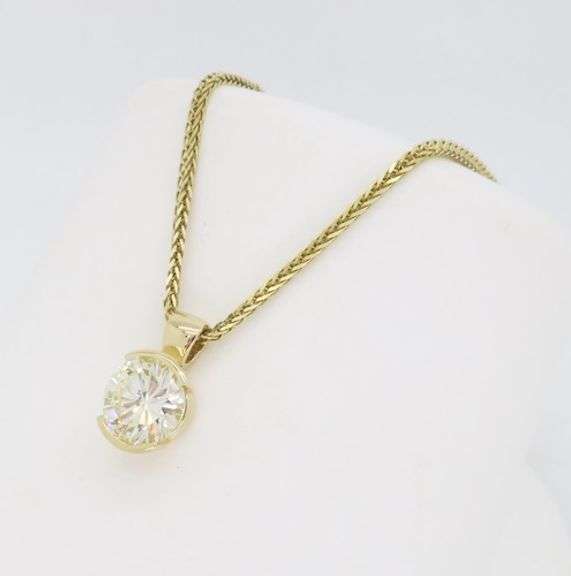 Half Bezel Set 1.64CTW Diamond Pendant