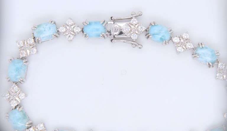 Sterling Silver Signed DK Gemstone Bracelet