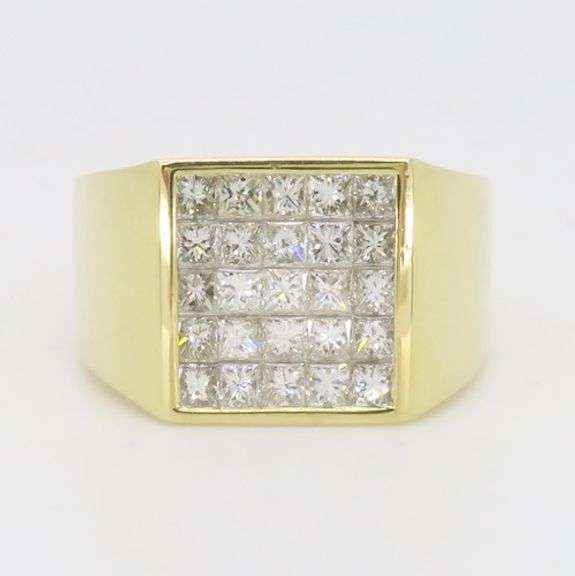 Men's Diamond Ring Crafted in 18k Yellow Gold