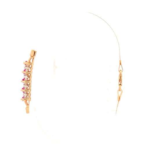 14K Yellow Gold Marquise Diamond Accent Vintage Statement Bracelet