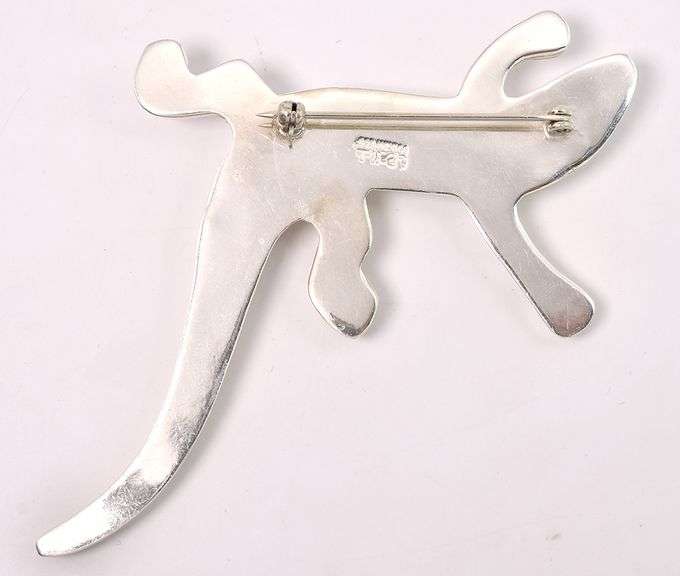 Large Lizard Pin In Sterling Silver