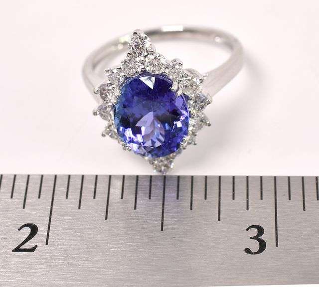 Lavish Tanzanite and Diamond Ring in Platinum