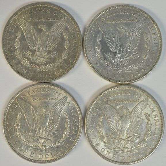 4 Real flashy-white 19th Century Morgan Silver Dollars