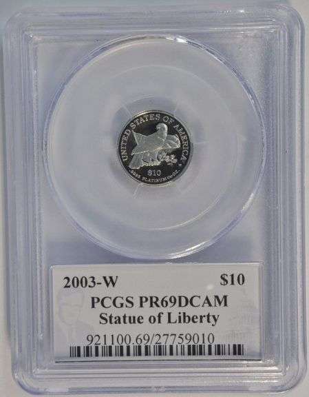 Superb 2003-W Proof $10 Platinum Eagle. PCGS PR69DCAM. Signature