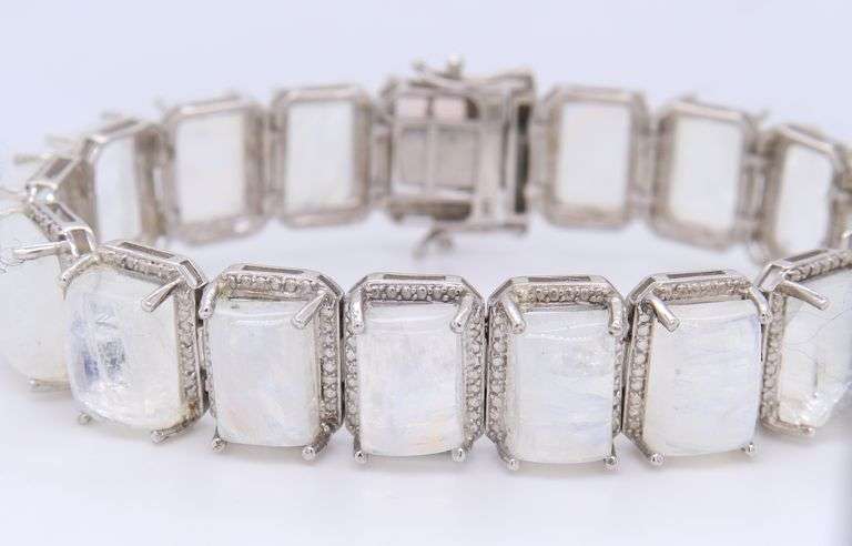 925 Sterling Silver White Quartz Bracelet
