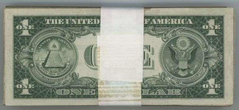 Full pack of 100 Series of 1935 $1 Blue Seal Silver Certs. Circs