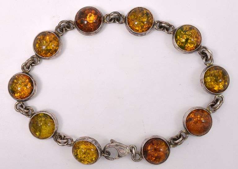 Amber Gem Bracelet In Sterling Silver