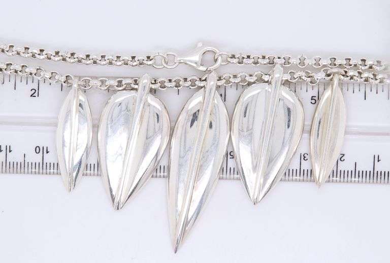 RLM Sterling Silver Leaf Drop Necklace