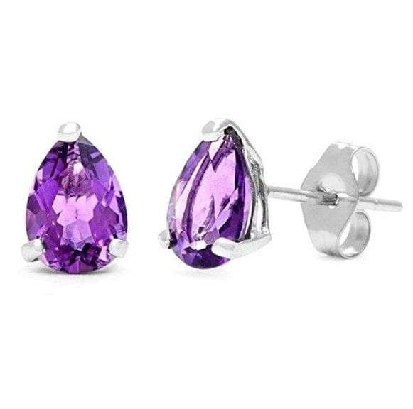 1.16 CT AMETHYST STERLING SILVER EARRINGS STUD