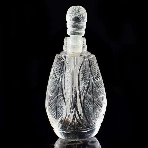Stunning Natural Clear Quartz Perfume Bottle