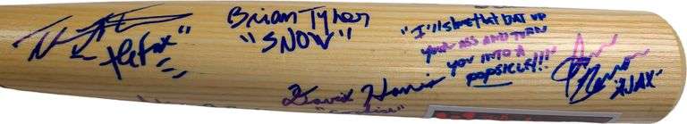The Warriors Movie Cast Autographed Bat w Popsicle Inscription Exact Proof ACOA
