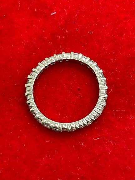 CERTIFIED 14K WHITE GOLD AND DIAMOND ETERNITY RING