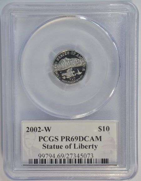 Superb 2002-W Proof $10 Platinum Eagle. PCGS PR69DCAM. Signature