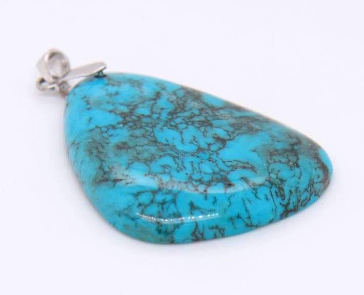 Vintage 925 Sterling Silver Turquoise Pendant